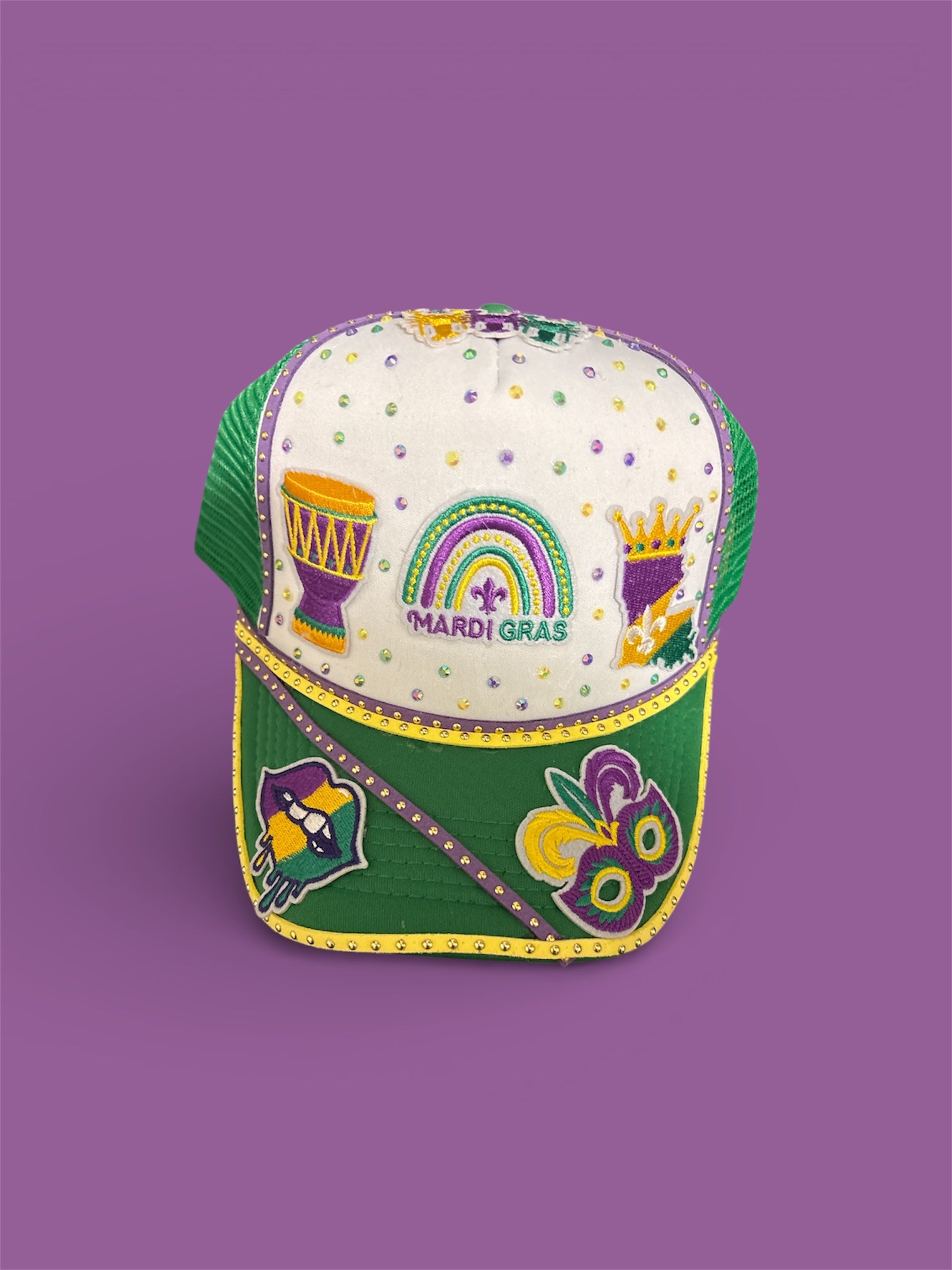 Festive Mardi Gras caps