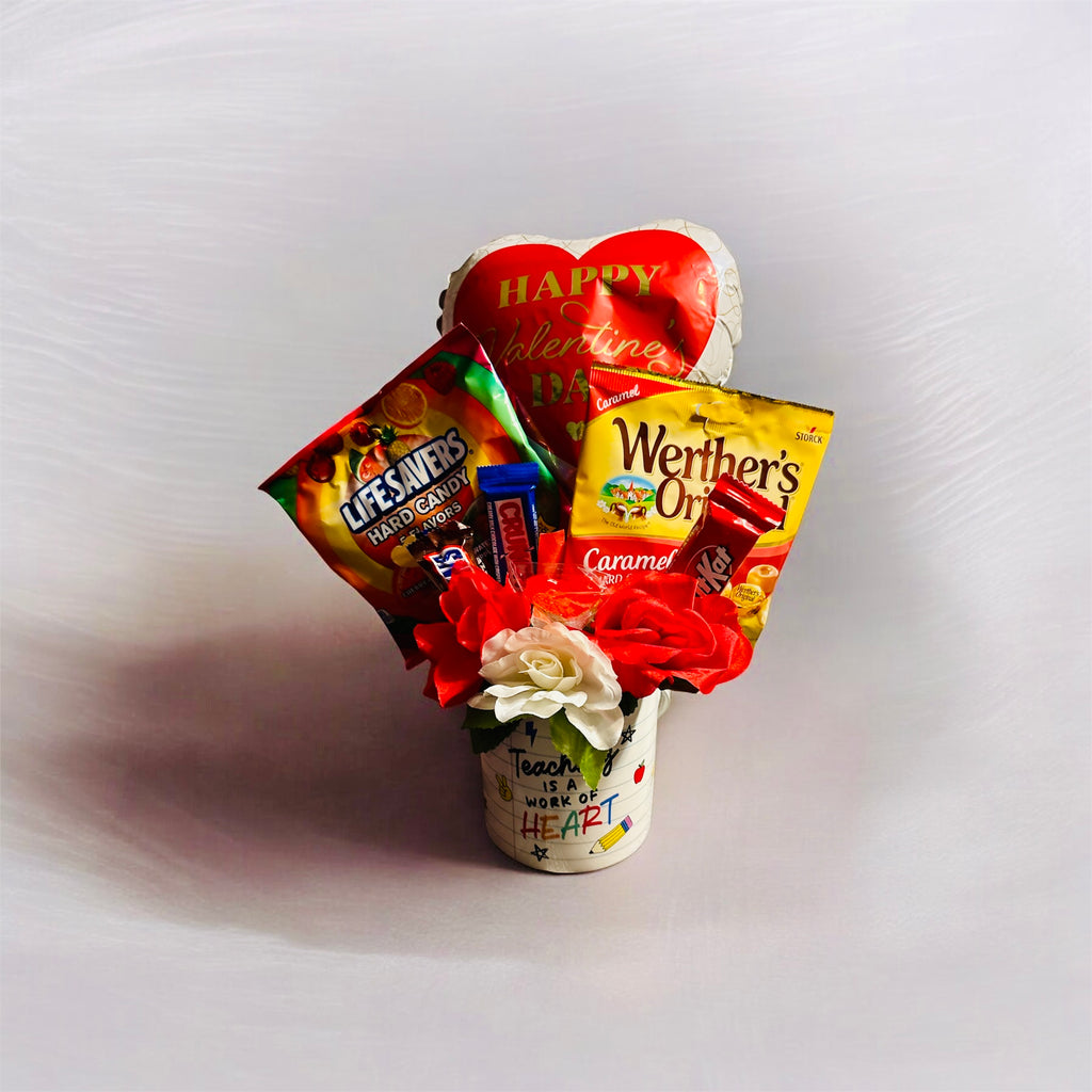 Teacher friendly gift ideas ( Valentine, just because with a thoughtful mug, sweet or salty snacks(Local Orders Only)