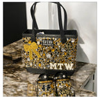 Custom Black and Gold Baby Bogg Tote set