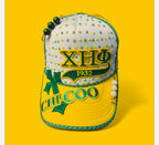 Green and yellow sorority inspired women cap