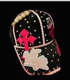 Bold Faith Custom black with shades of pink women cap