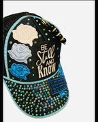 Custom women cap blue and black wearing your faith out loud
