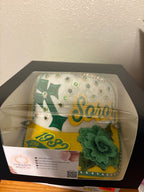 Women sorority inspired green and yellow cap