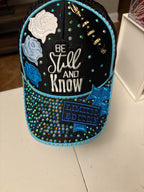 Custom women cap blue and black wearing your faith out loud