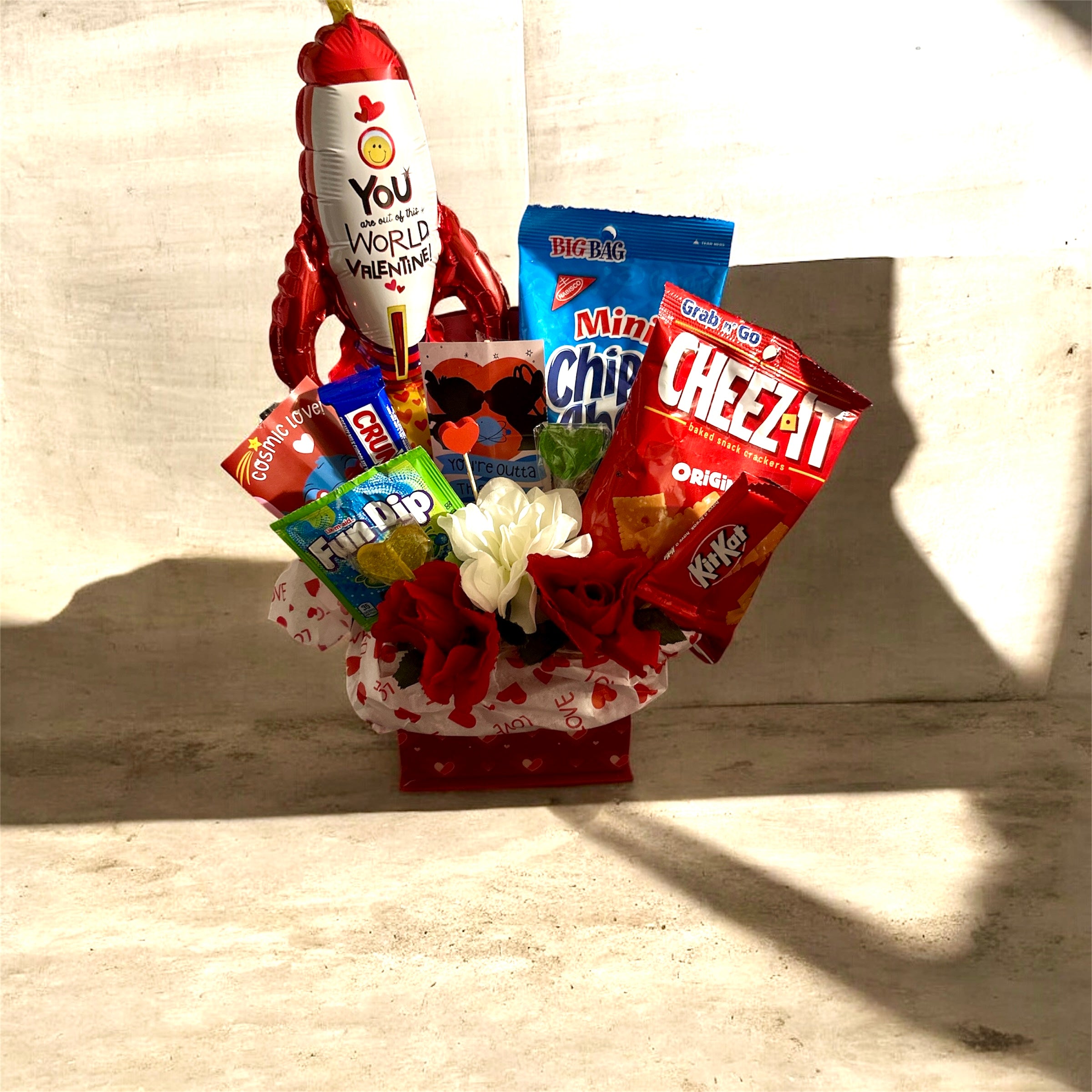 Cute gift baskets for Valentine or just because gifts filled with something sweet or salty