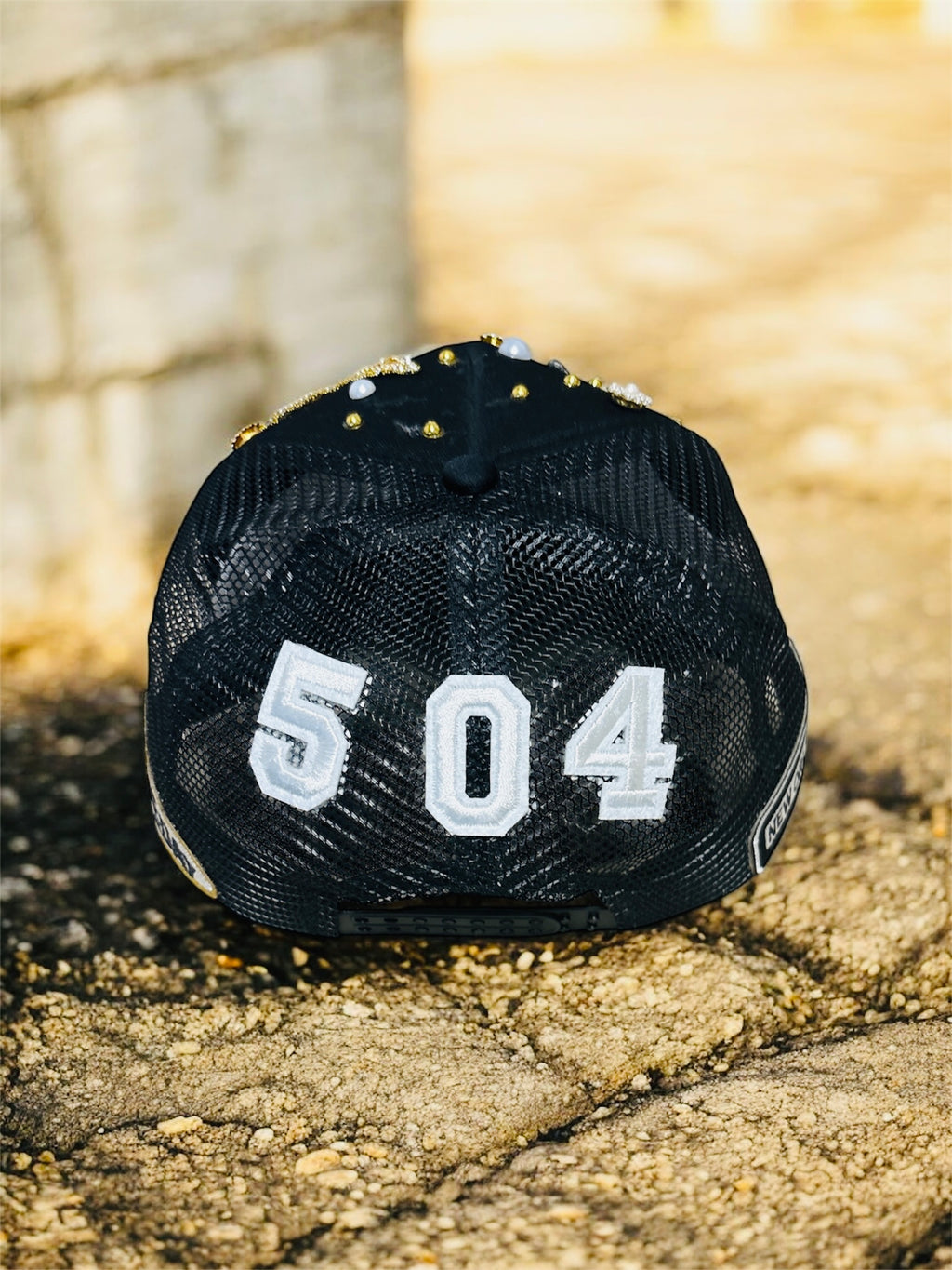 Women custom bling football cap