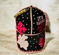 Bold Faith Custom black with shades of pink women cap