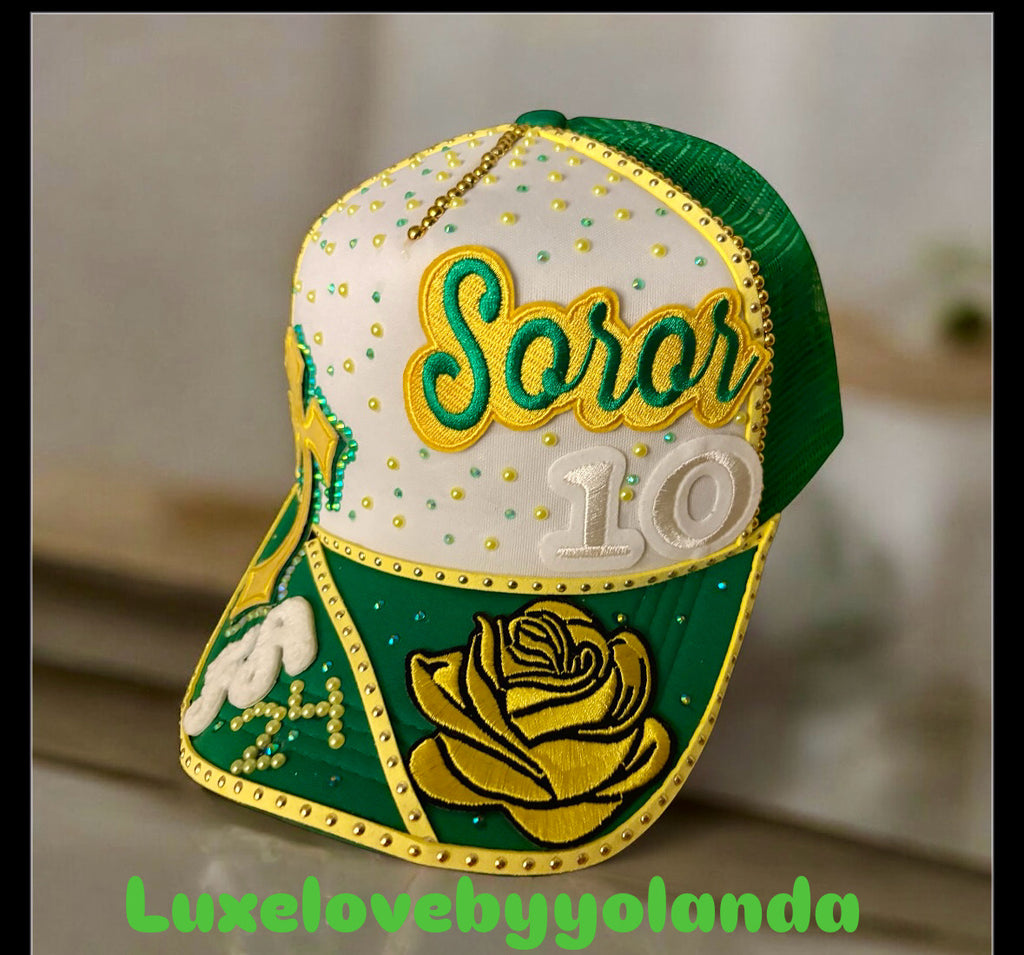 Custom made to order Sorority Inspired women Cap