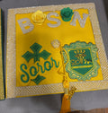 •	“Custom Graduation Caps for Sorors 💚💛”