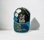 Custom women cap blue and black wearing your faith out loud