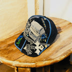 Ladies wear you faith boldly with this denim and bougie cap