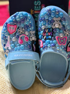 Custom, Cute, Colorful Girl Crocs Hand-placed gems