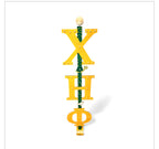 Greek letters sorority inspired Green and Yellow Staff Rod