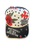 Vibrant red black and white women cap