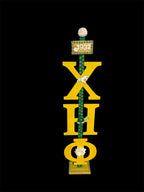 Greek letters sorority inspired Green and Yellow Staff Rod
