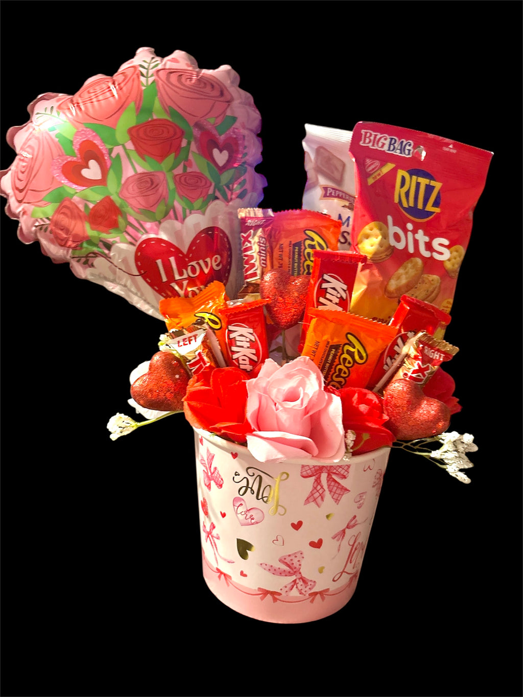 Cute gift baskets for Valentine or just because gifts filled with something sweet or salty
