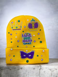 Festive Mardi Gras knit hat