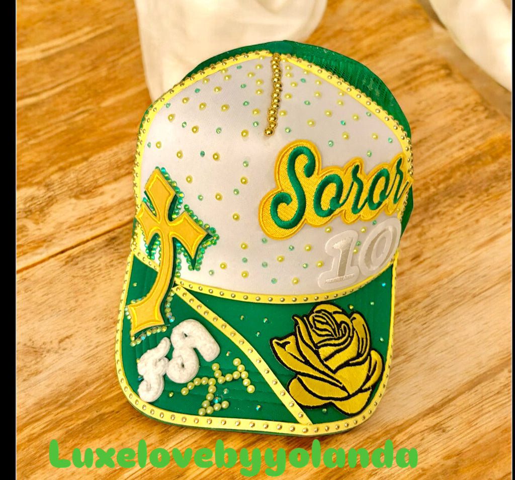 Custom made to order Sorority Inspired women Cap