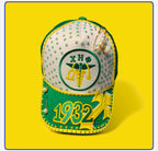 Custom Sorority inspired green and yellow women cap