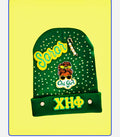 Sorority inspired green women knit hat included with patches and charm accessories. Caps 🧢 are not satin lined 💚💛