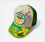Custom Sorority inspired green and yellow women cap