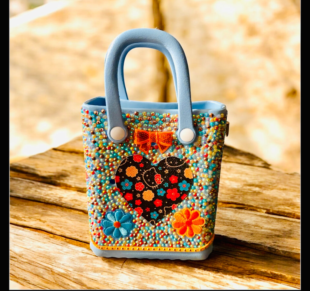 Custom Little Girls Cute, decorative tote bag ! “Not A Bogg Bag”   Handplaced stones made  for you to sparkle in every way! #luxelovebyyolanda #prettygirls #SparkleAndShine #girlpower# Faith#lilbougie