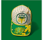 Custom Sorority inspired green and yellow women cap