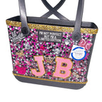 Handcrafted Bling set Baby Tote Bag, Crocs, and Bougie Hat